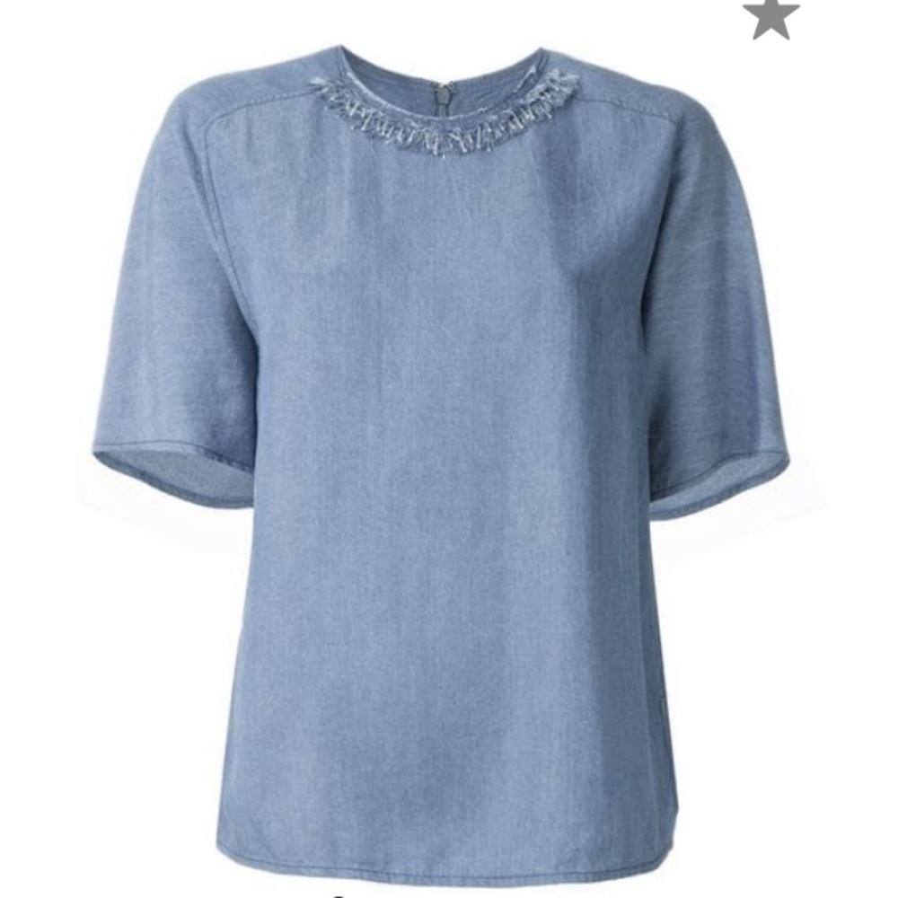 3.1 Phillip Lim  HOST PICK frayed denim top - Picture 3 of 8